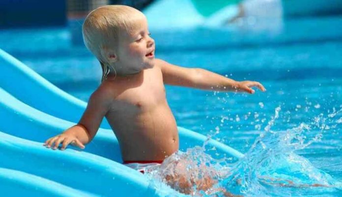 baby in water slides